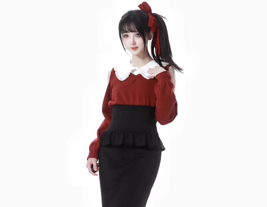 Florimi - Cropped trui met kraag