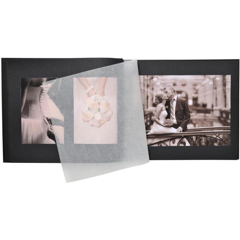 Album photos à vis rechargeable 40 pages noires Ceremony - 37x29 cm - Noir