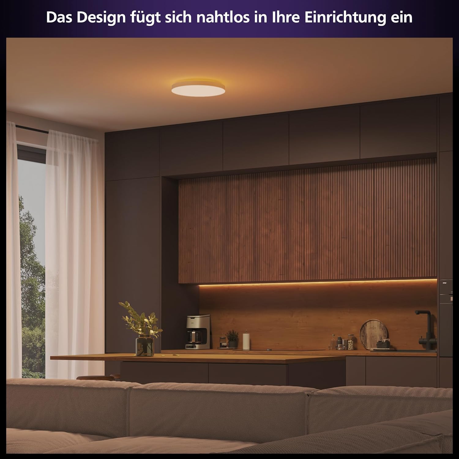 Philips Hue White and Color Ambiance Datura Deckenleuchte Klein, ⌀38,4 cm, warm- bis kühlweißes Licht, rund, Bluetooth kompatibel, Sprachsteuerung mit Alexa, Apple Home & Google Assistant, weiß