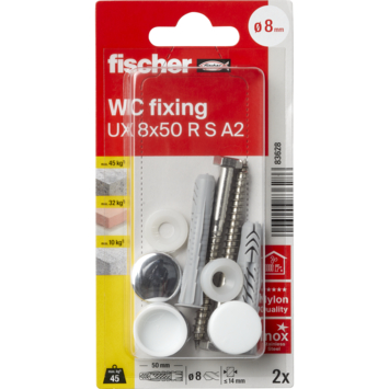 Fischer WC bevestigingset 8x50mm 2 stuks