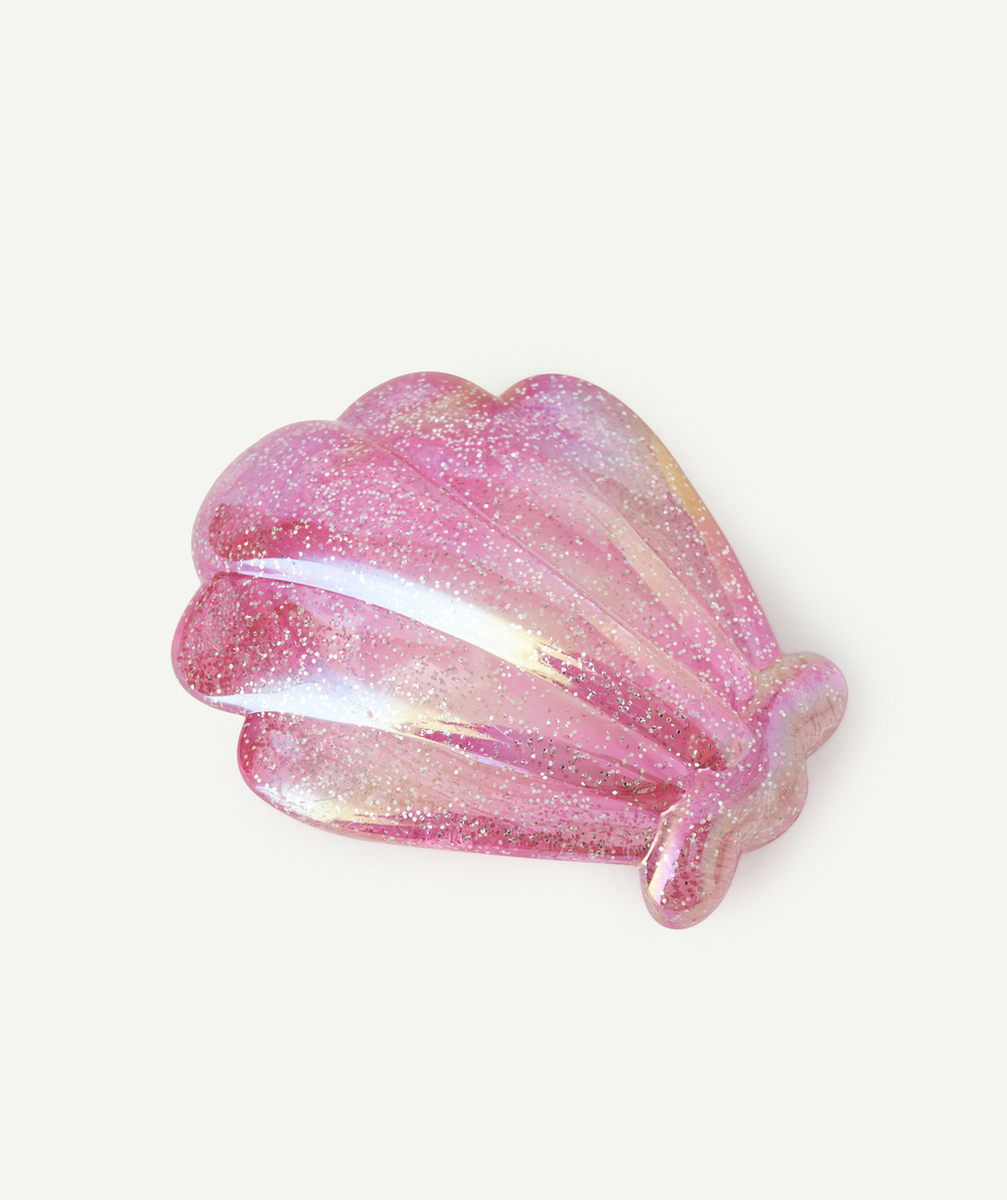 BROSSE COQUILLAGE FILLE ROSE PAILLETÉE