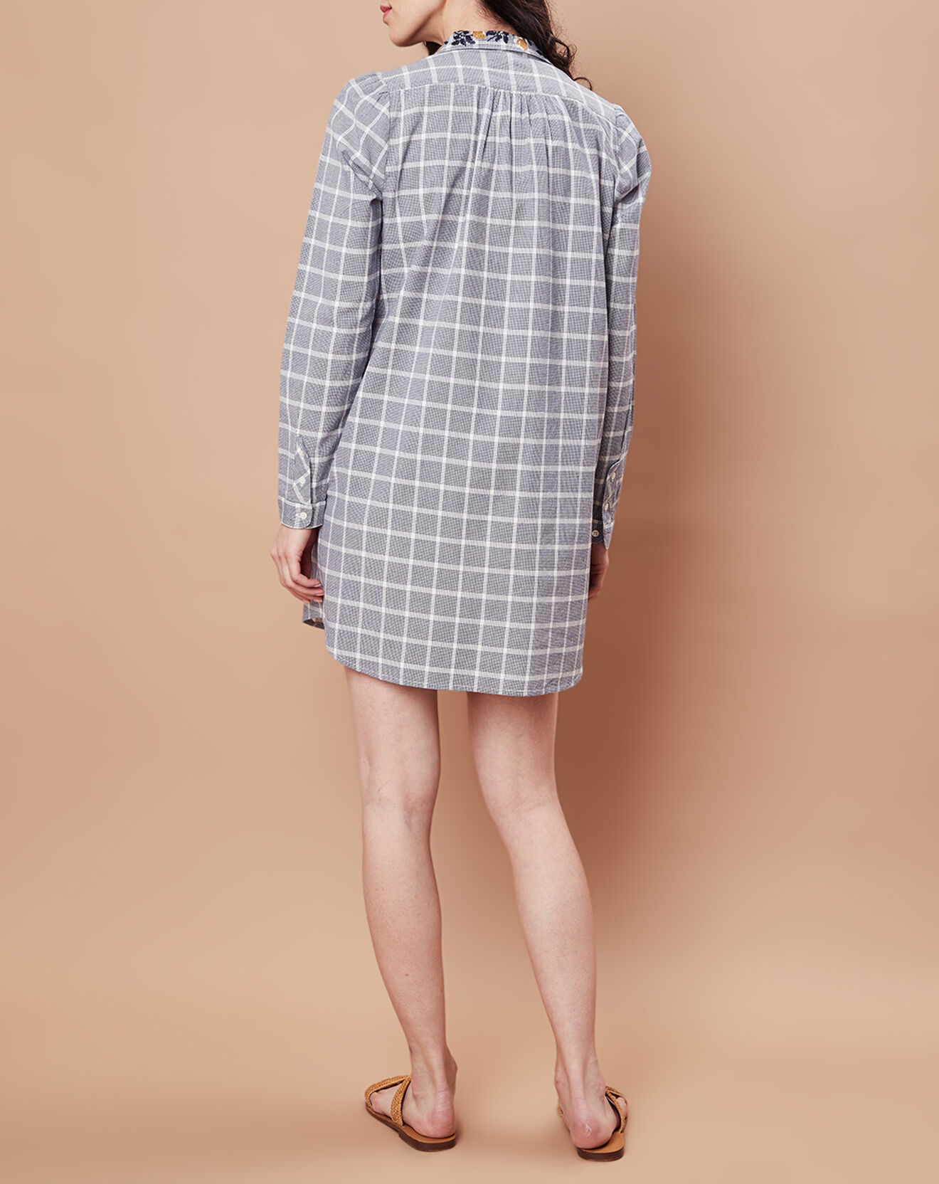 Inouitoosh Robe/Tunique Florencia en Coton blanc/marine