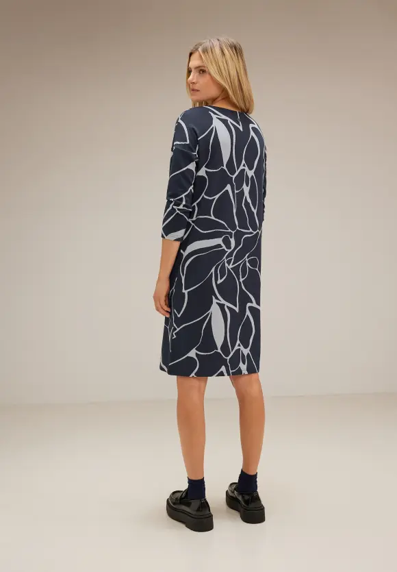 Jacquard Shirtkleid  - deep blue