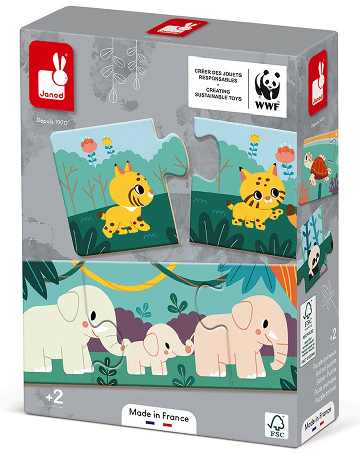 Janod-WWF® Puzzle TIERFAMILIE 30-teilig