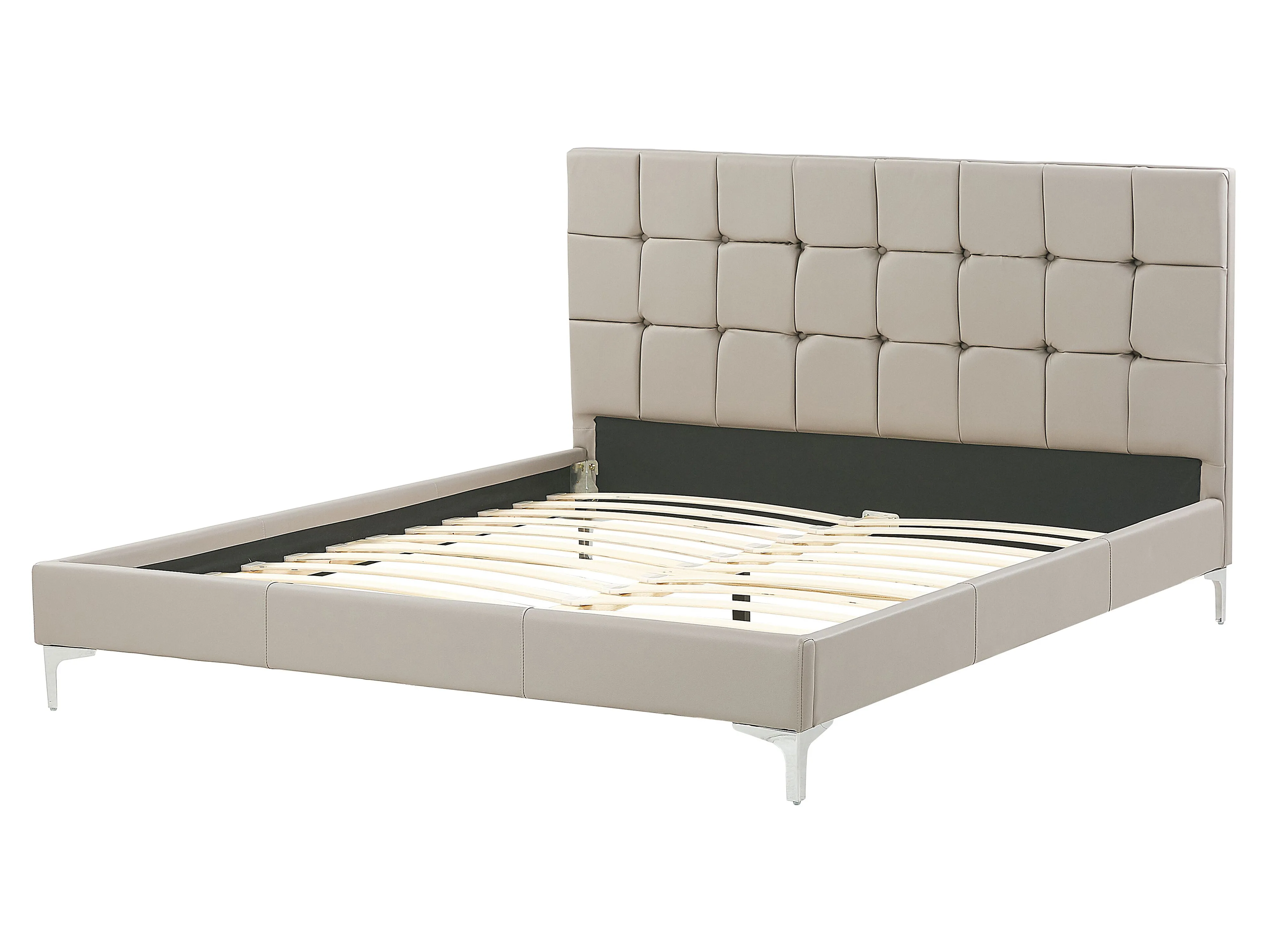 Bed Kunstleer AMBERT 160 x 200 cm Taupe