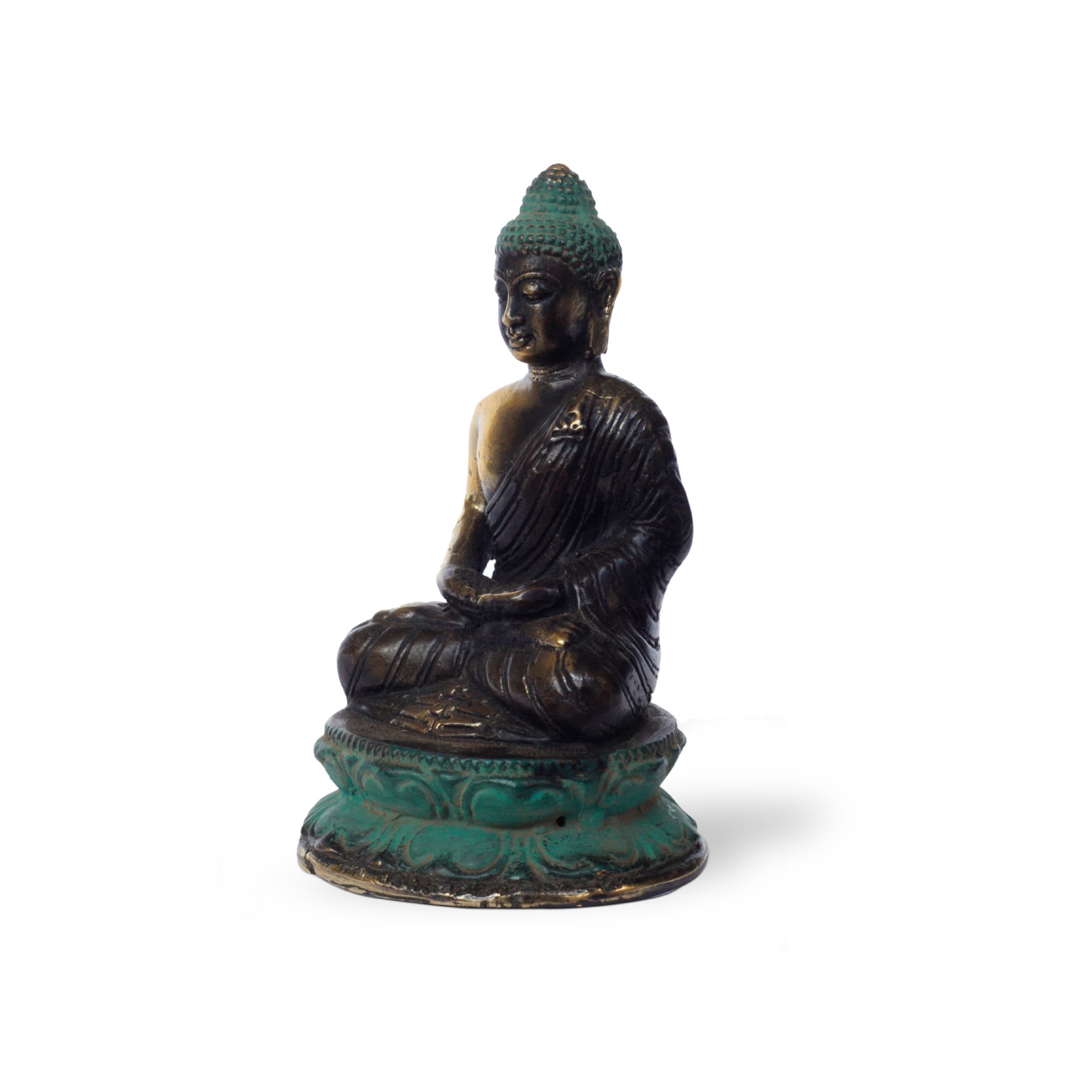 Bronze-Skulptur 'Buddha sitzend', H 12 cm, Ø 7 cm von fischer's lagerhaus