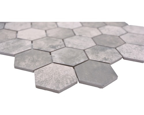 Keramisch mozaïek HX Curio ZDG Hexagon 32,5x28,1 cm Grijs