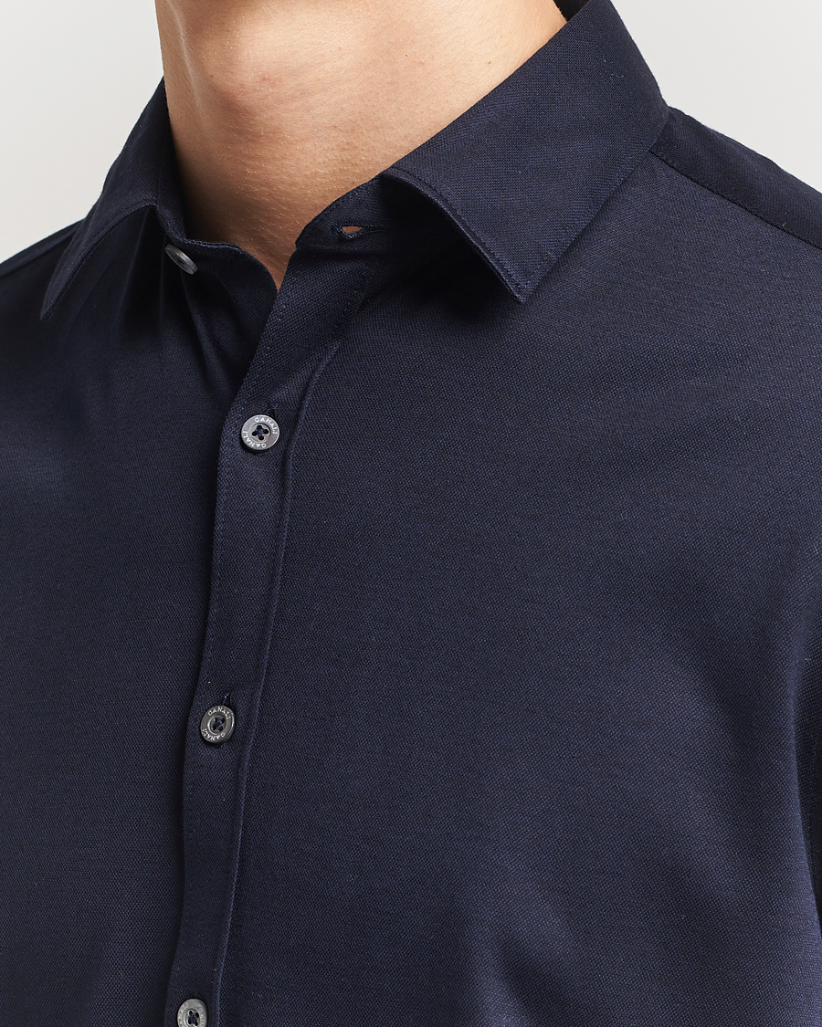Canali Slim Fit Jersey Shirt Navy