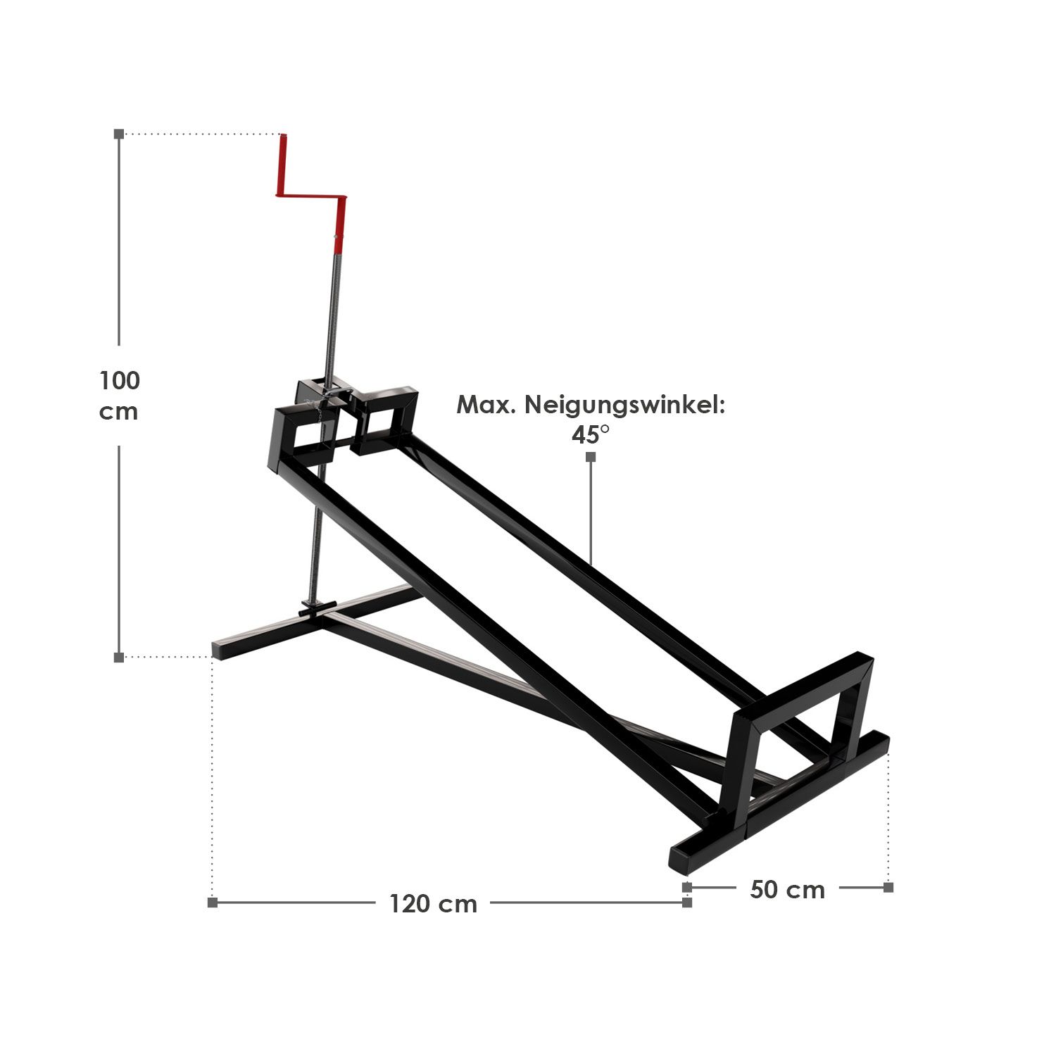 Juskys Rasentraktorheber in Schwarz für Rasenmäher und Aufsitzmäher bis 400 kg und 45°