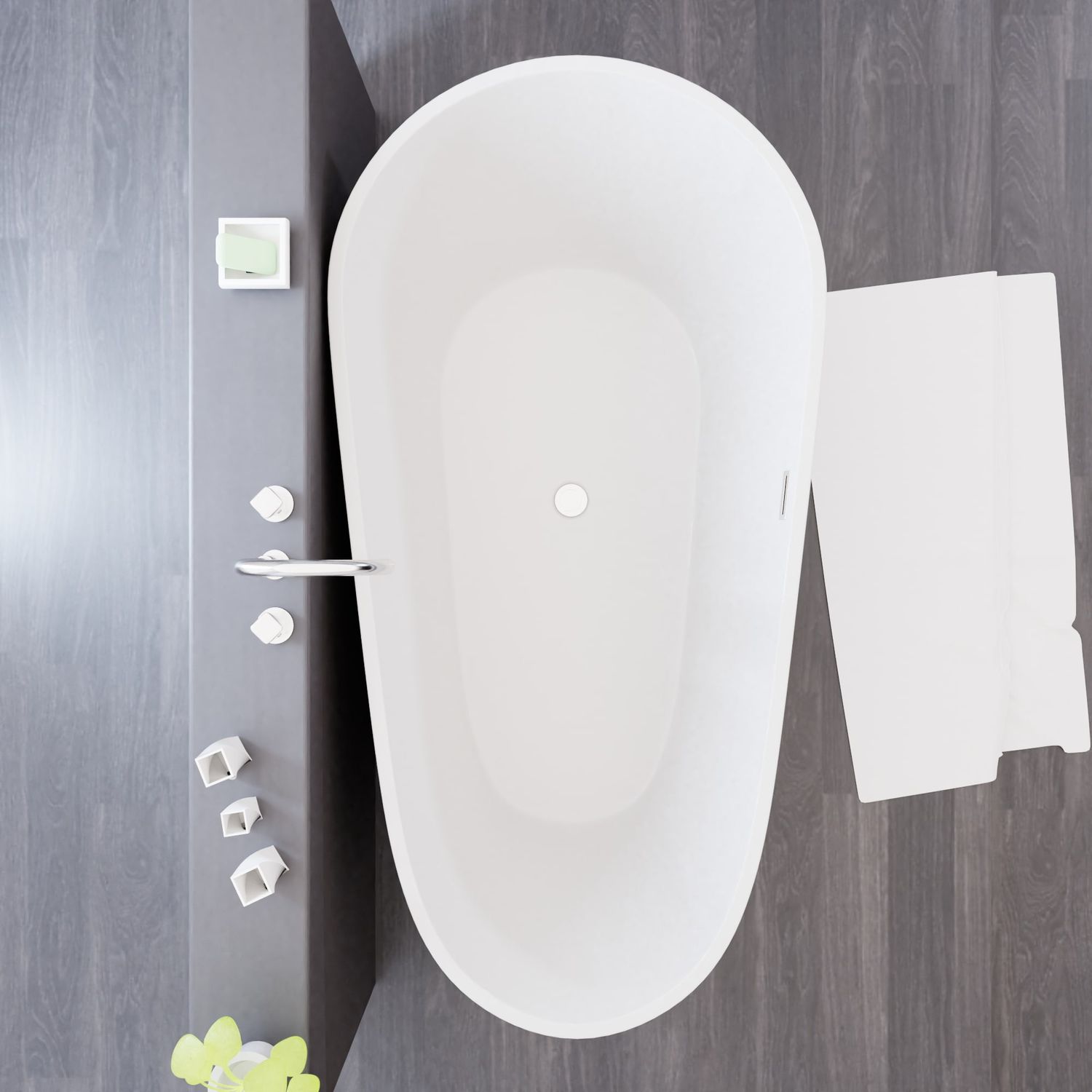 TroniTechnik® Freistehende Badewanne DIA Maße ca. 170 x 80 x 58cm Wanne - Füllmenge 195 Liter, aus Acryl mit Siphon