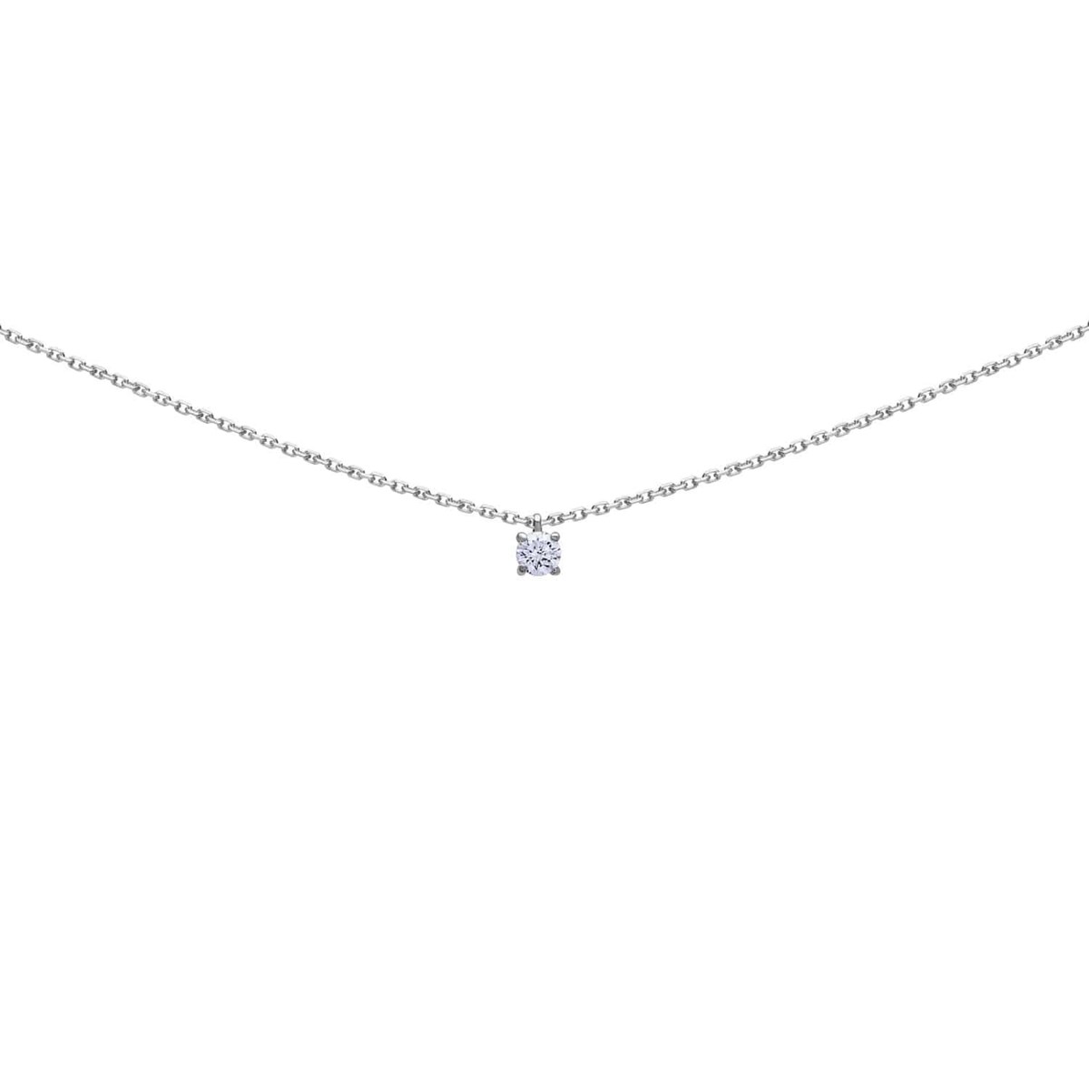 Collier Brillaxis solitaire oxyde or 18 carats