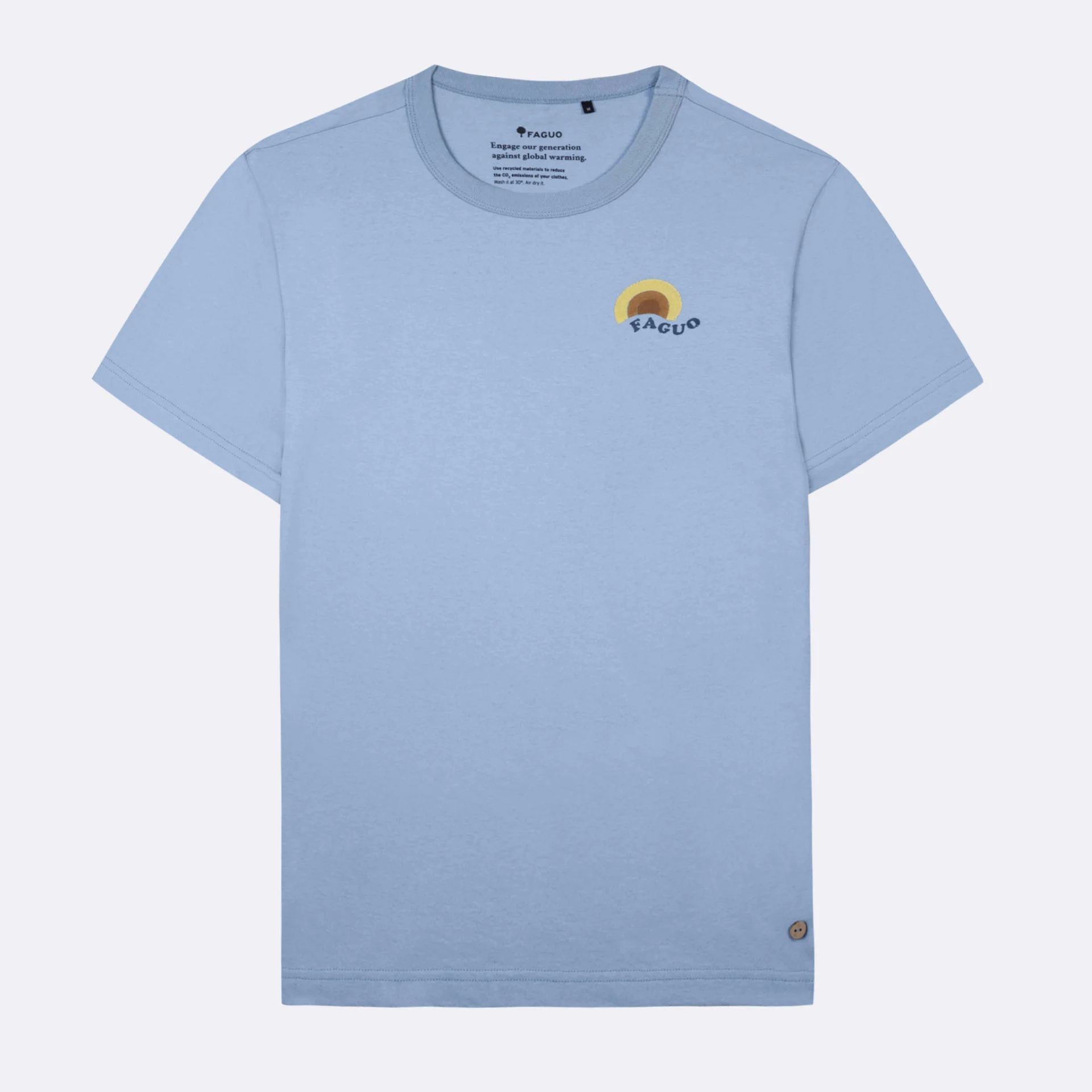 T-shirt bleu clair Off To The Sea coton et coton recyclé - modèle lugny