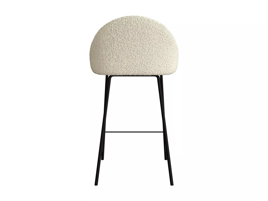 Lot de 2 chaises pour îlot central 65 cm en tissu bouclette blanc - Misty