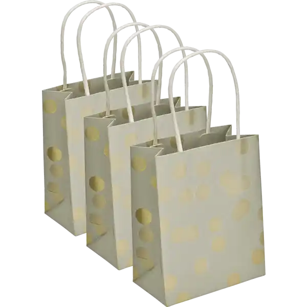3er Set Mini-Tüten silb / gold. Punkte (GJ)
