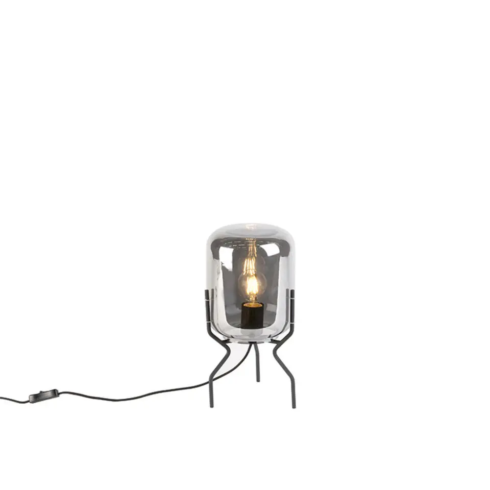 Qazqa tafellampen bliss zwart e27