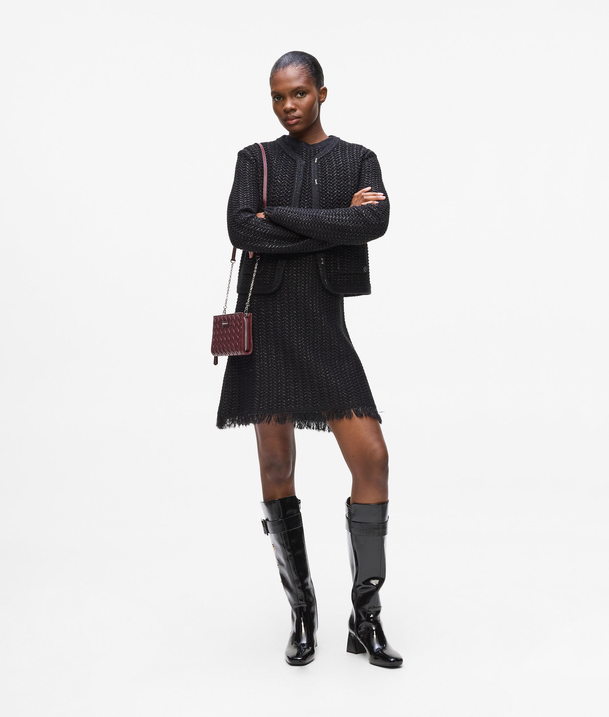 Getextureerde tricot jurk