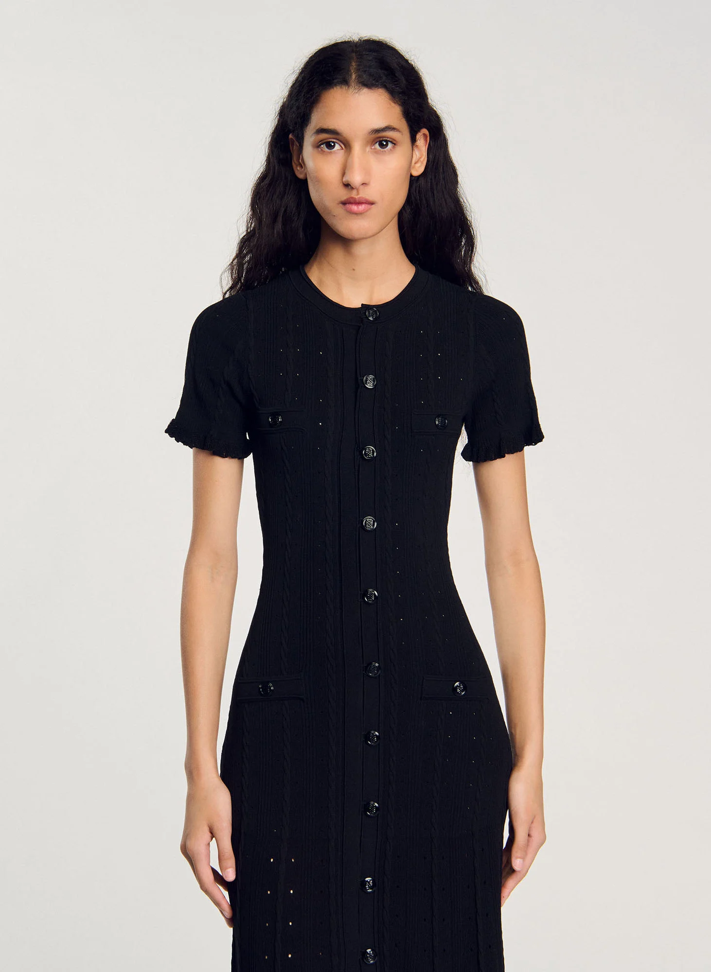 Robe longue col rond| Noir