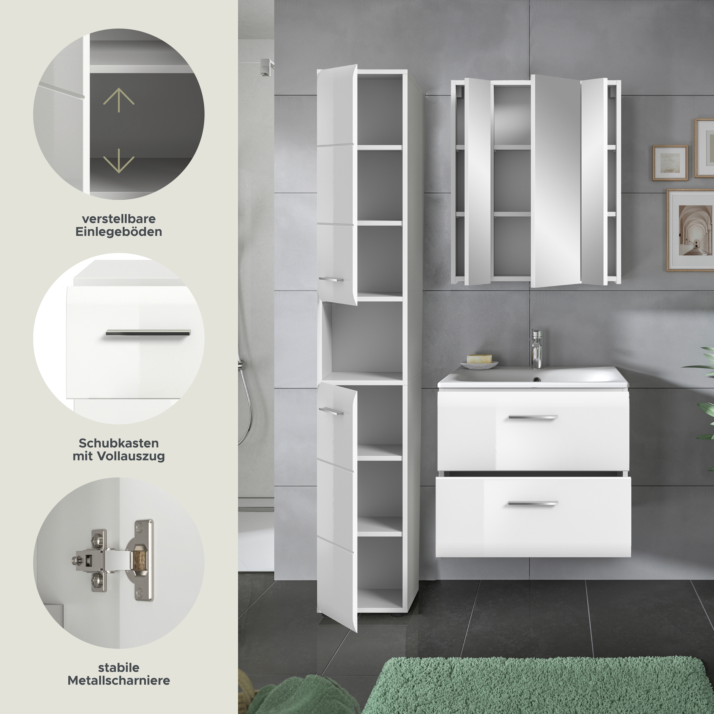 INOSIGN Badezimmer-Set Set, 4 Stk. tlg.