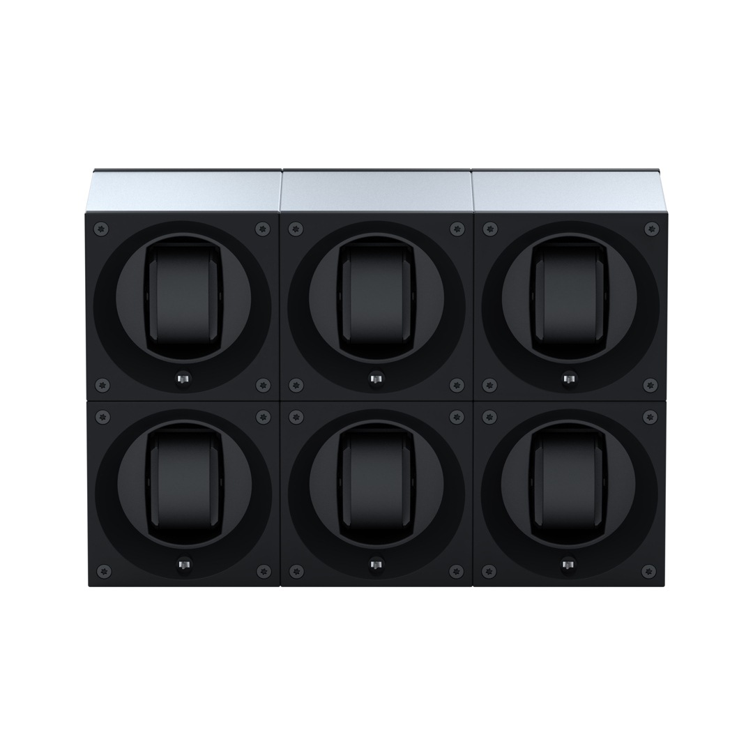 SwissKubik Masterbox Aluminium Silber - 6 Uhren