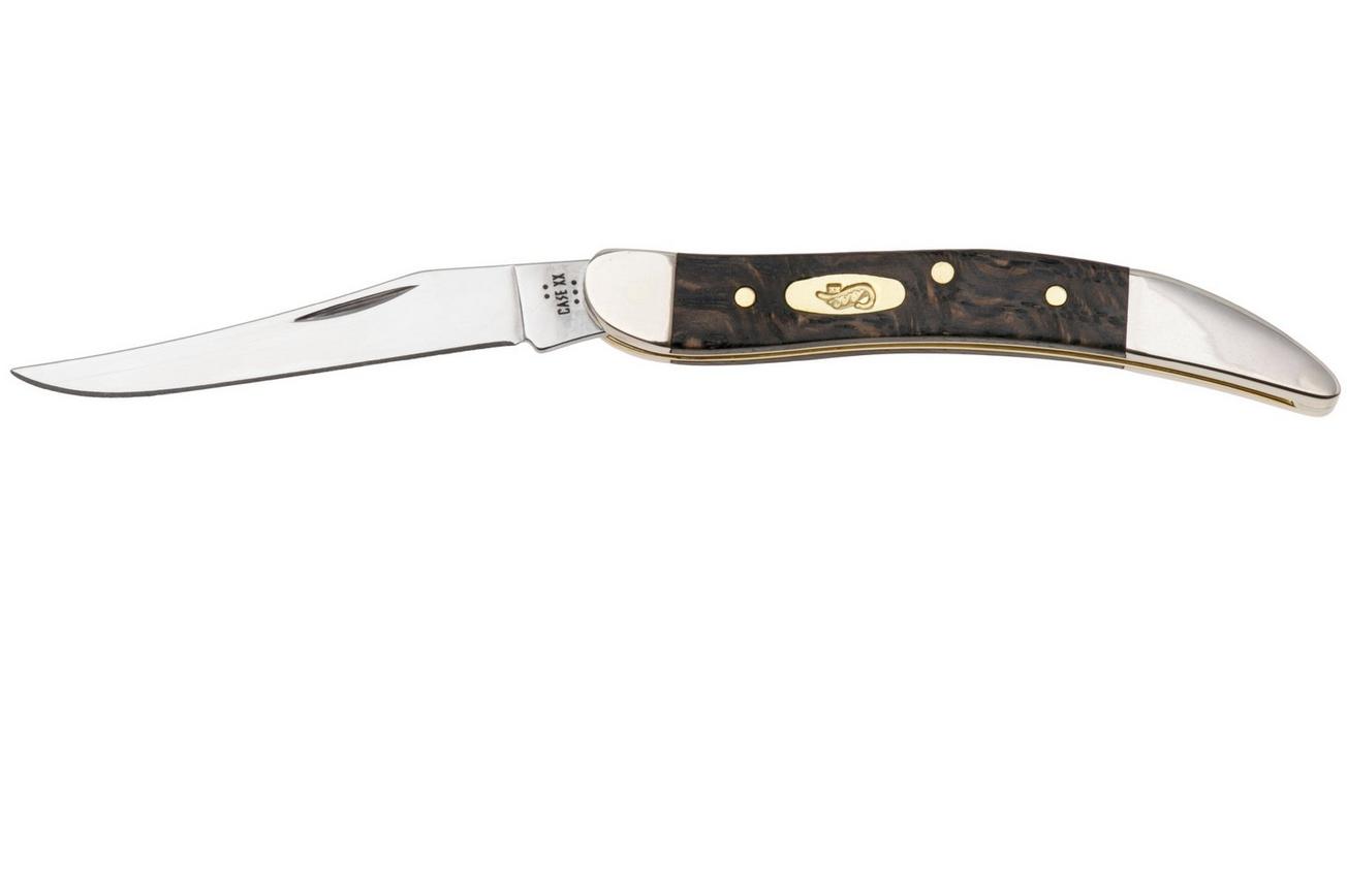 Case Small Texas Toothpick Smooth Black Curly Oak Wood, 14009, 710096 SS zakmes