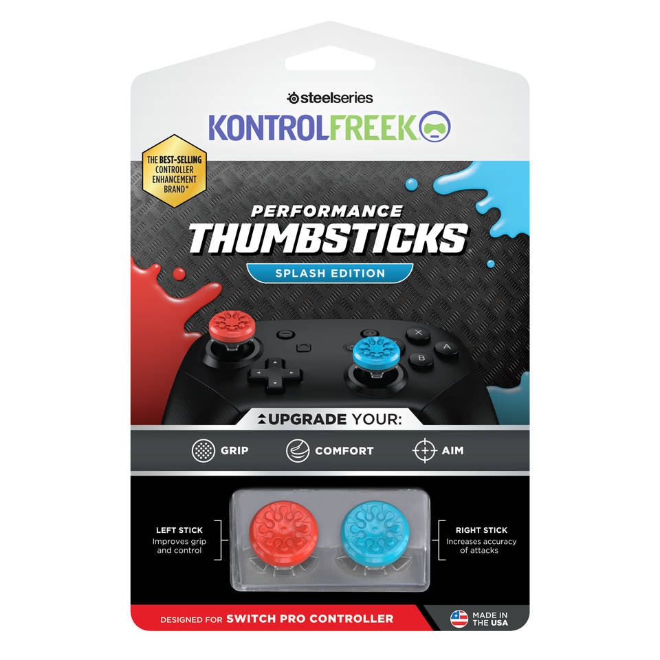 KontrolFreek Splash Thumbsticks Nintendo Switch Pro - blauw/rood