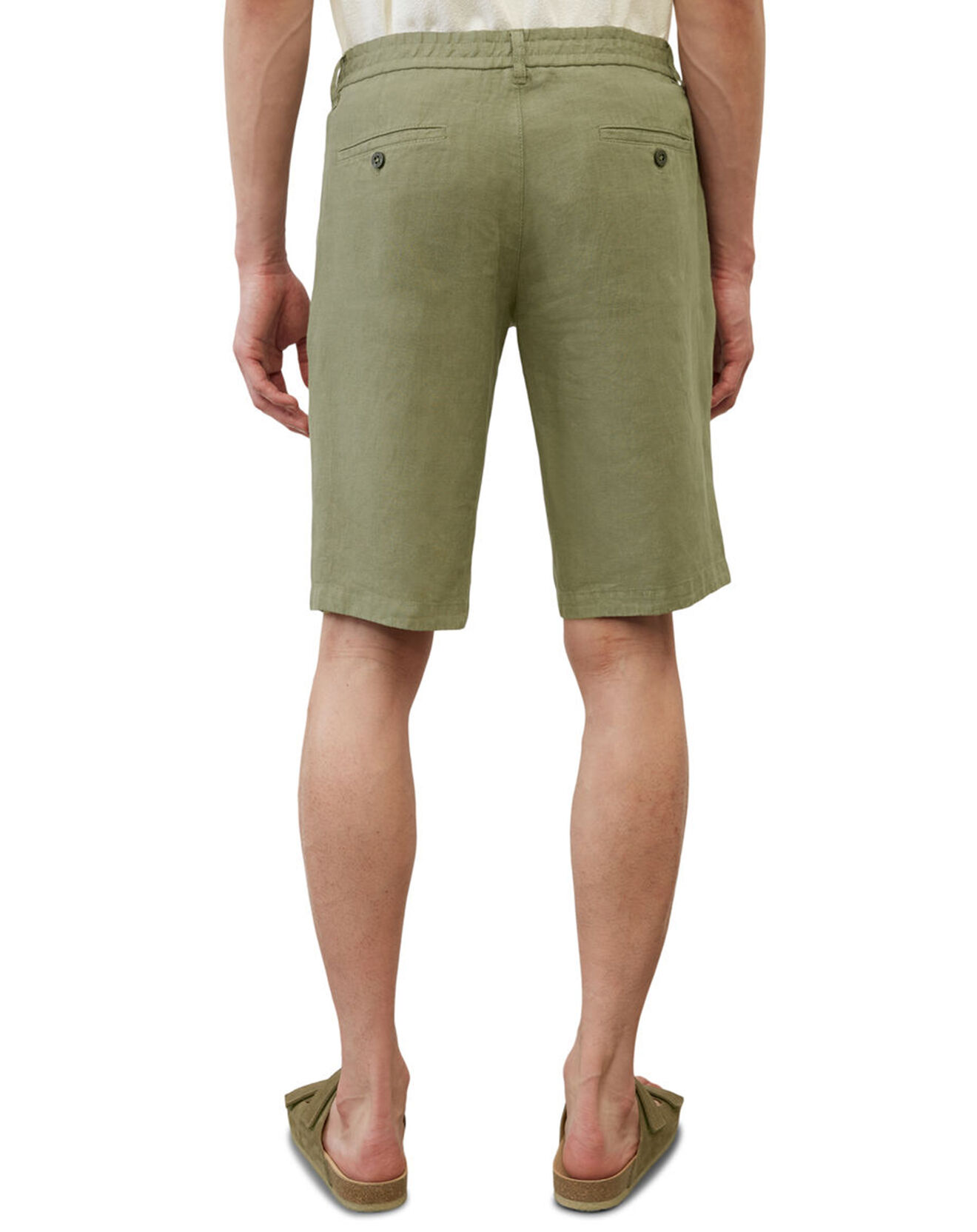 Marc O'Polo Short 100% Lin Reso Elastic kaki