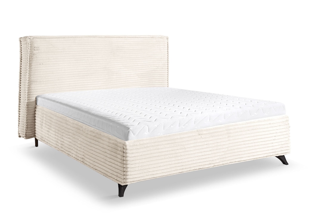 Polsterbett Elodie 215x120x223 cm Cordbezug Ivory beige