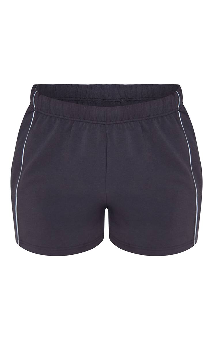 Bleu Marine Short Molleton Interlock Détail Passepoil