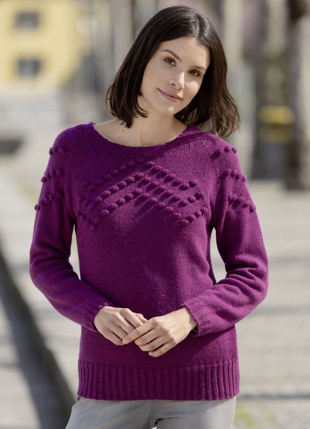 Pullover mit Cloqué-Dessin
