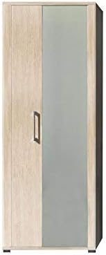 GO Garderobenschrank in Sonoma Eiche Optik - Moderner Flurgarderoben Schrank mit Spiegeltür - 74 x 200 x 40 cm (B/H/T)