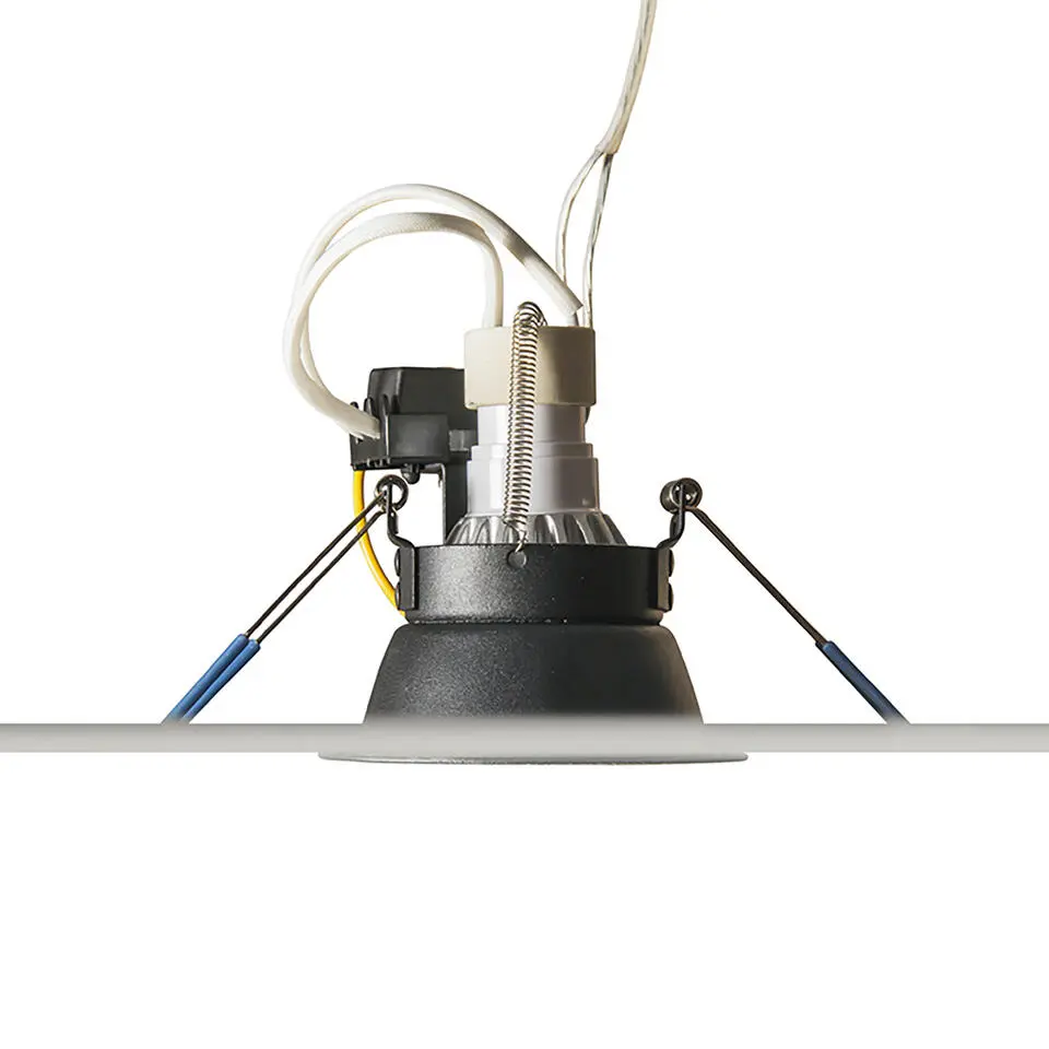 Qazqa inbouwspots dept zwart gu10