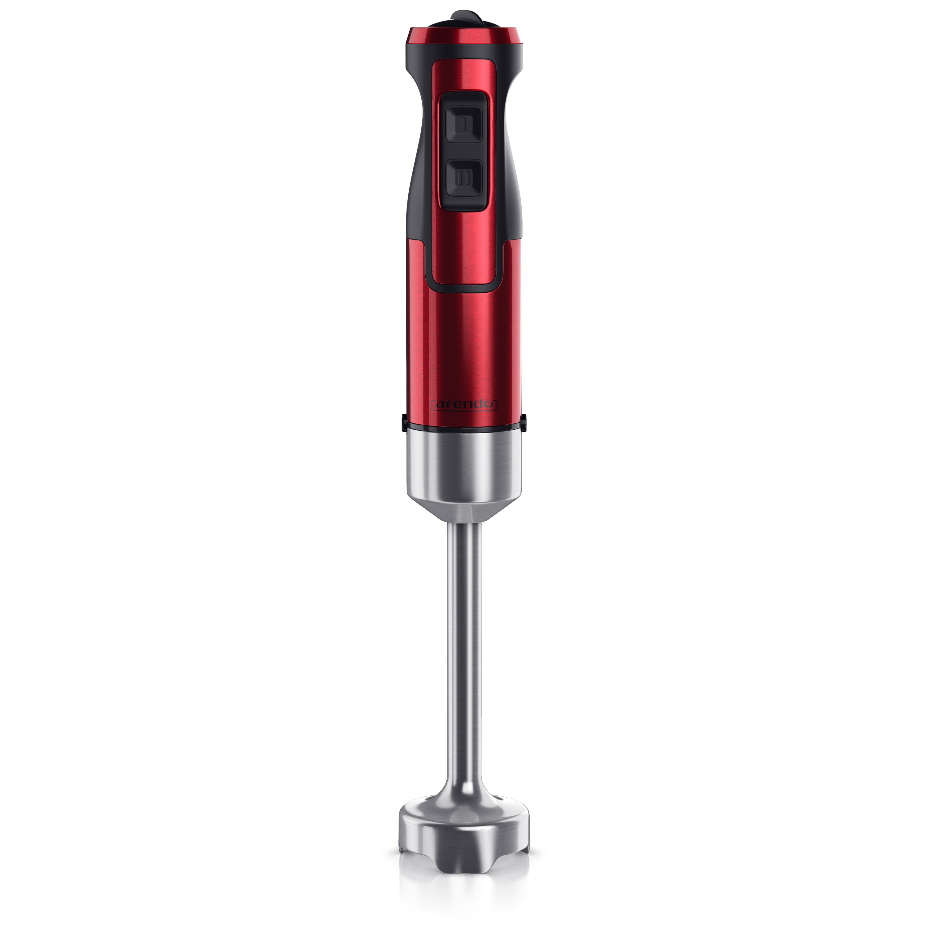 Arendo Edelstahl Stabmixer in rot Handmixer - Pürierstab - stufenlose Regelung