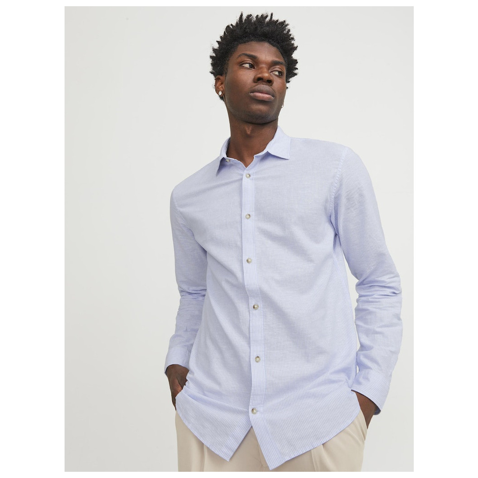 Jack & Jones JJESUMMER LINEN BLEND SHIRT LS