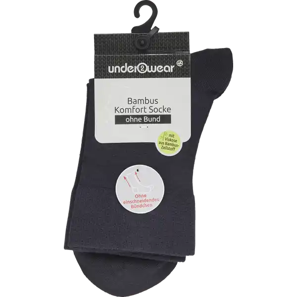 Komfort Socke ohne Bund Bambus navy 35 / 38