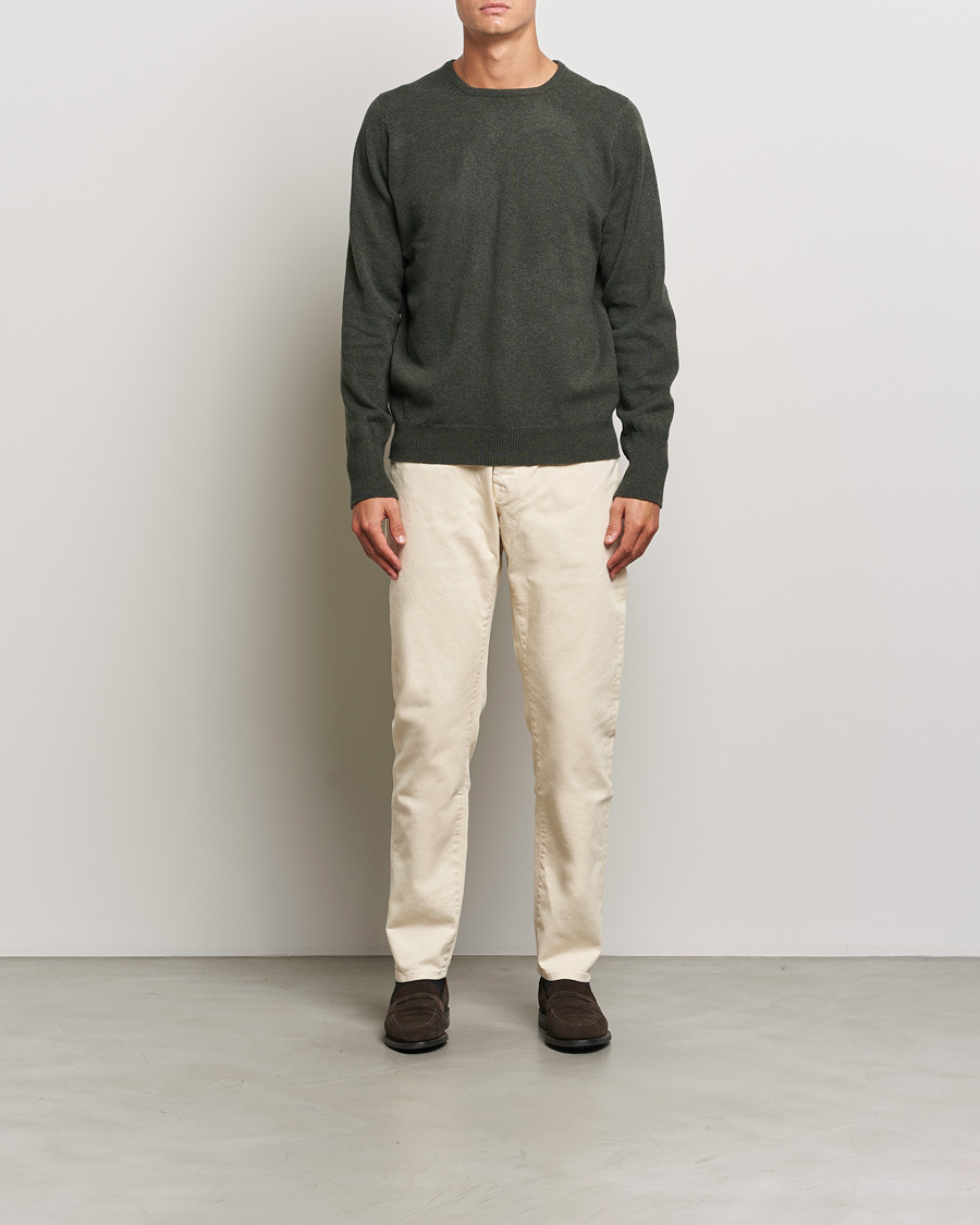 William Lockie Rob Lambswool Crewneck Seaweed