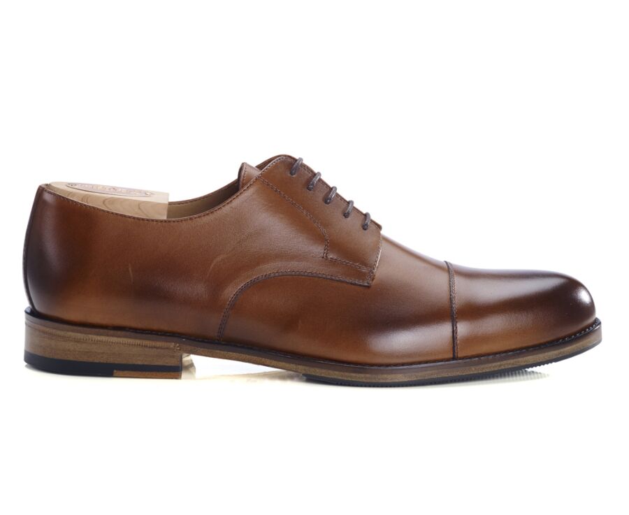 Derbies homme Cognac patiné semelle cuir avec patin - MAYFAIR CLASSIC PATIN