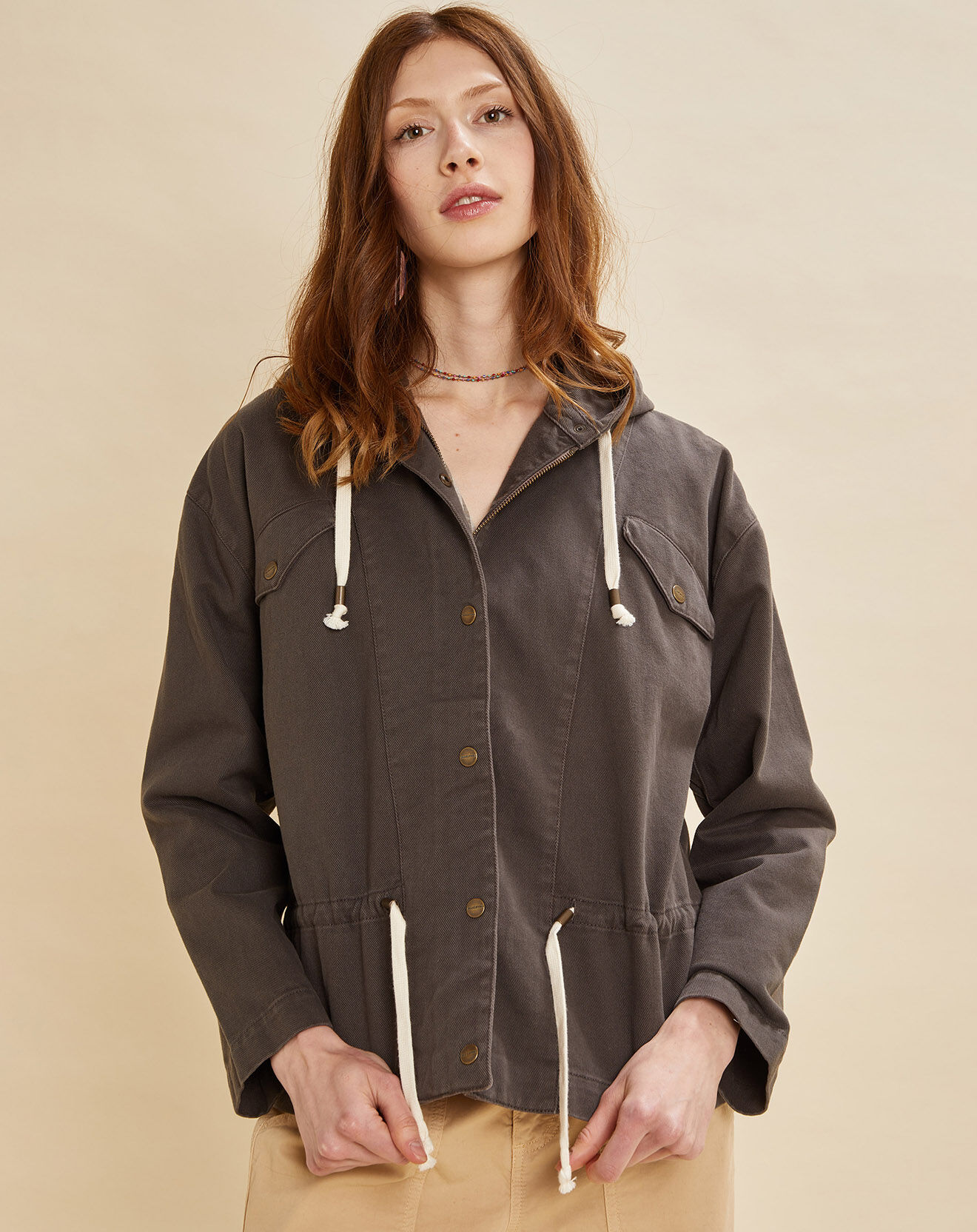 Chloé Stora Veste à capuche Brava charbon