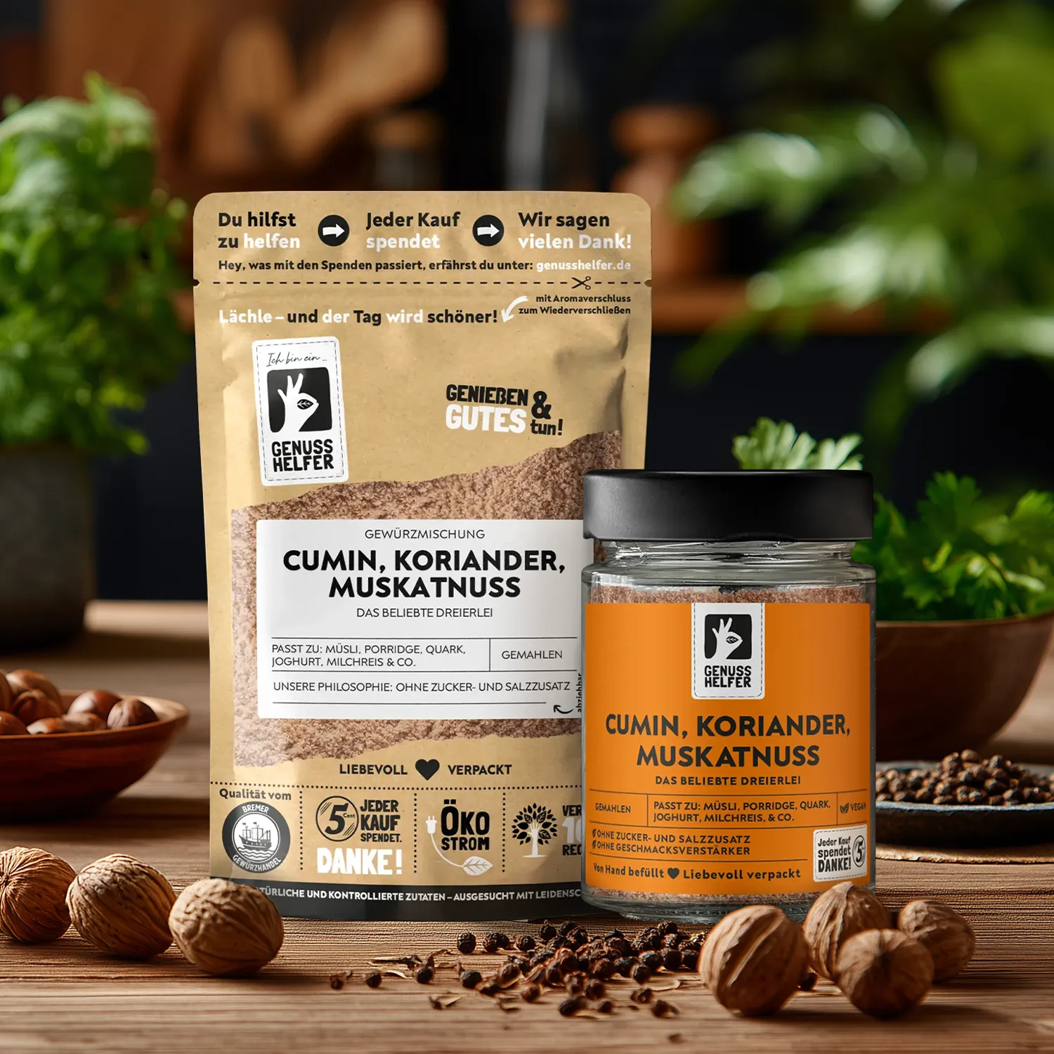 Cumin, Koriander, Muskatnuss