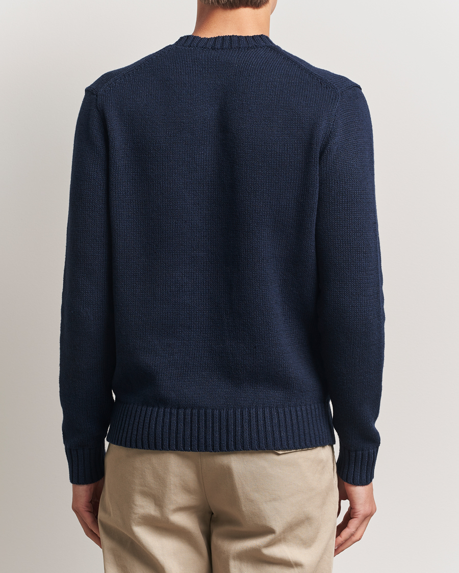 Polo Ralph Lauren Linen/Cotton Bear Pullover Bear Navy