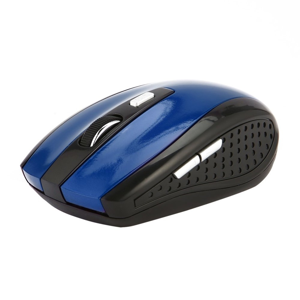 Ergonomische 2.4 GHz Optische Wireless Funk Maus 1600 DPI Schnurlos   USB Dongle - Blau