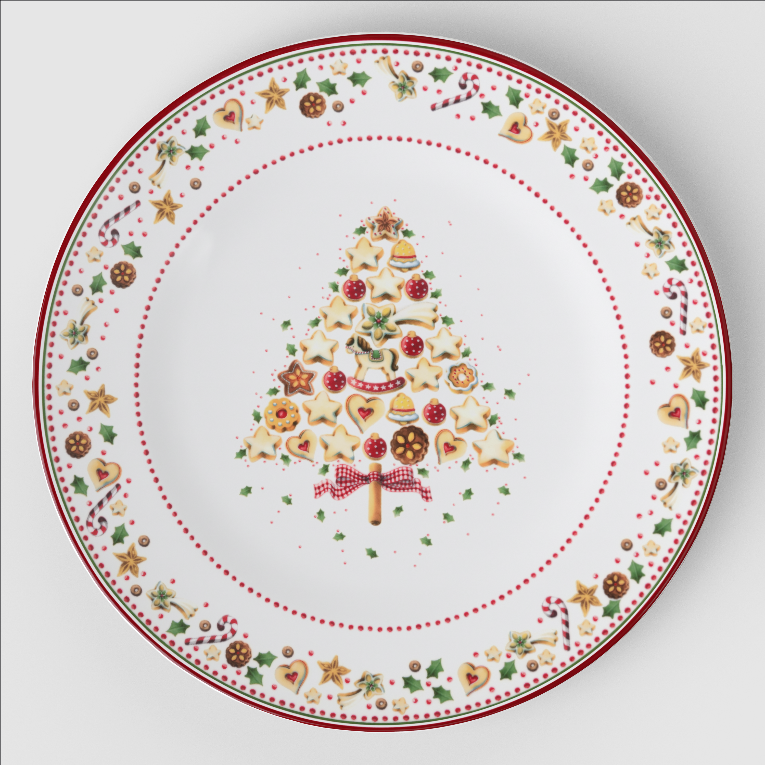 Winter Bakery Delight Charger plate Multi-colored, 12.6'', Premium Porcelain