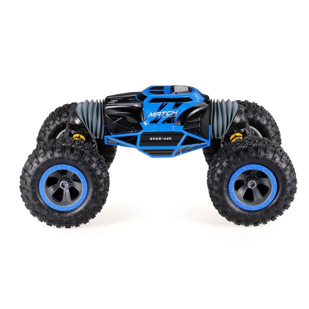 Ferngesteuerter 2.4GHz Doppelseitiger Flip RC Auto Monstertruck Off-Road Buggy 360° Drehung (1:10 Skala) - Blau