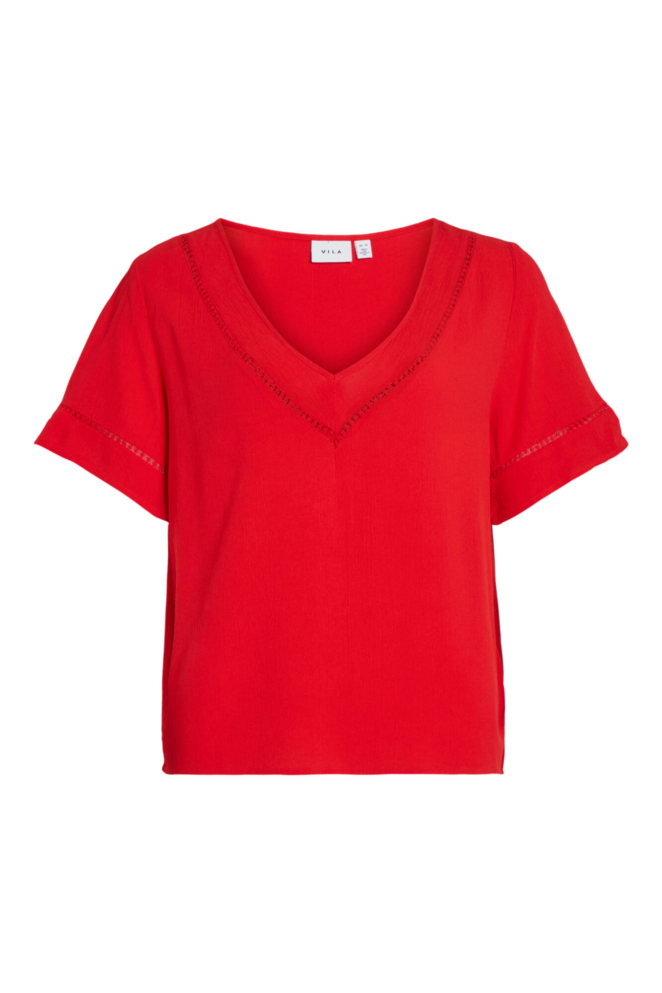 Camiseta feminina de manga curta com piercing - Azul