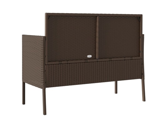 VIDAXL - Banc de jardin avec coussins marron résine tressée