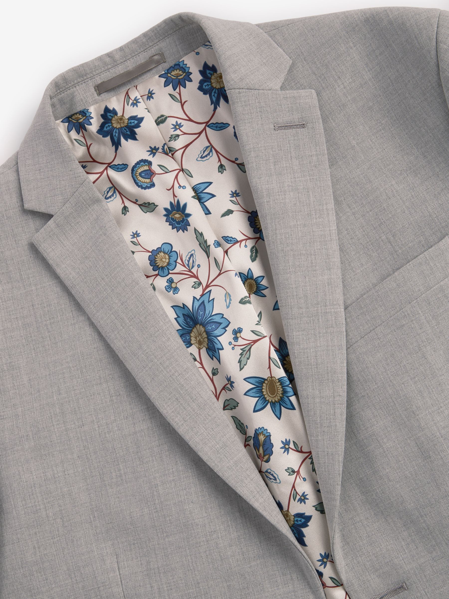Lichtgrijs - Slim Fit - Meegevend stretchkostuumjasje