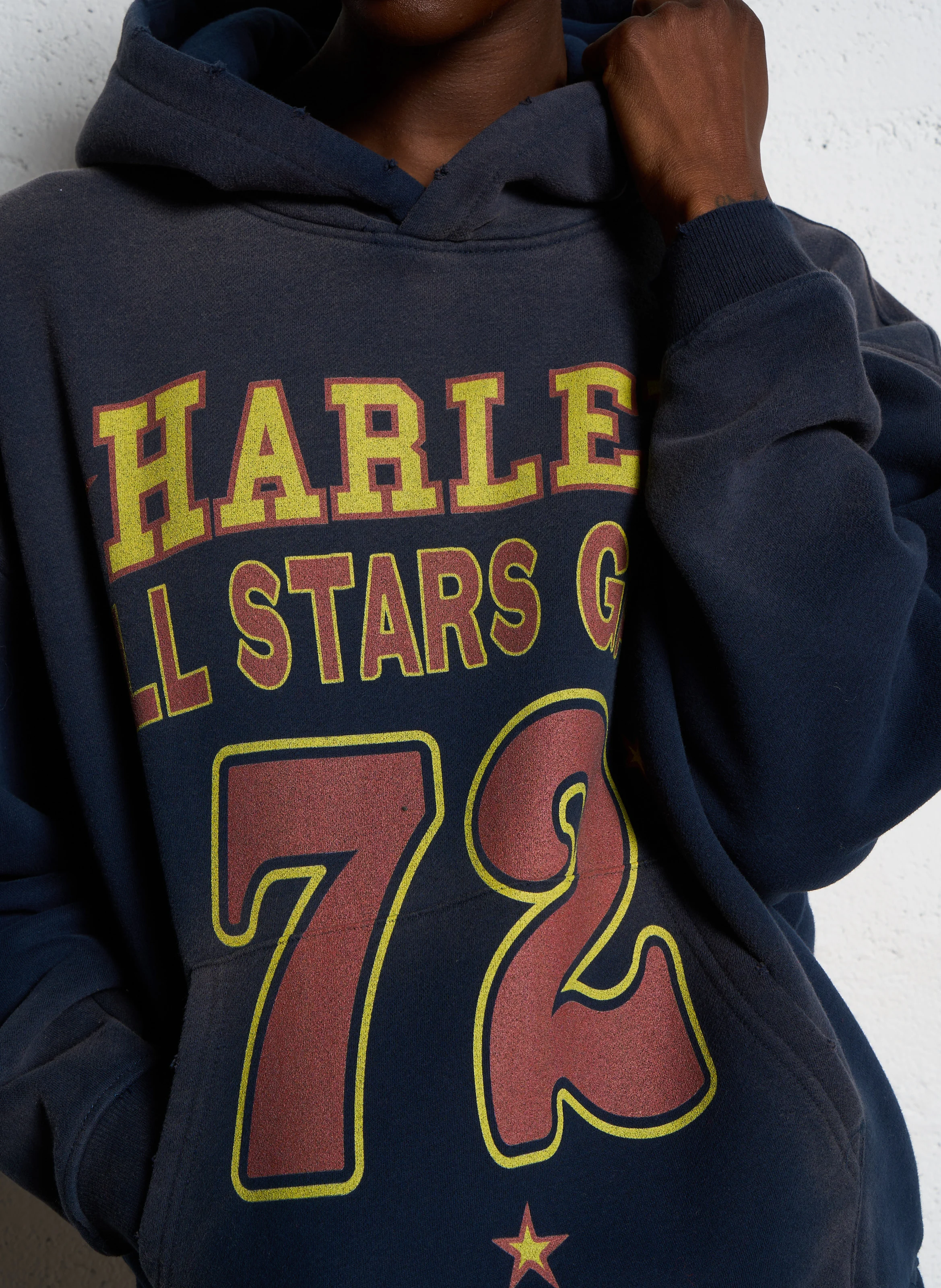 SKYLER HARLEM - Sweat à capuche en coton mélangé | Bleu