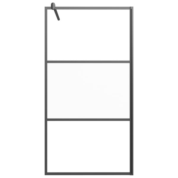 vidaXL Dusjvegg 100x195 cm halvfrostet ESG-glass svart