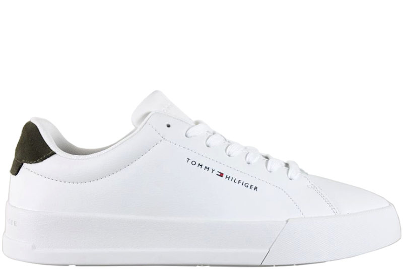 TOMMY HILFIGER TH COURT LEATHER GRAIN ESS WHITE