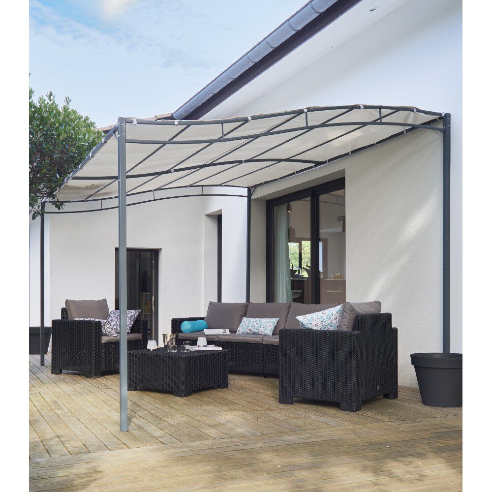 Marquise pergola autoportante métal