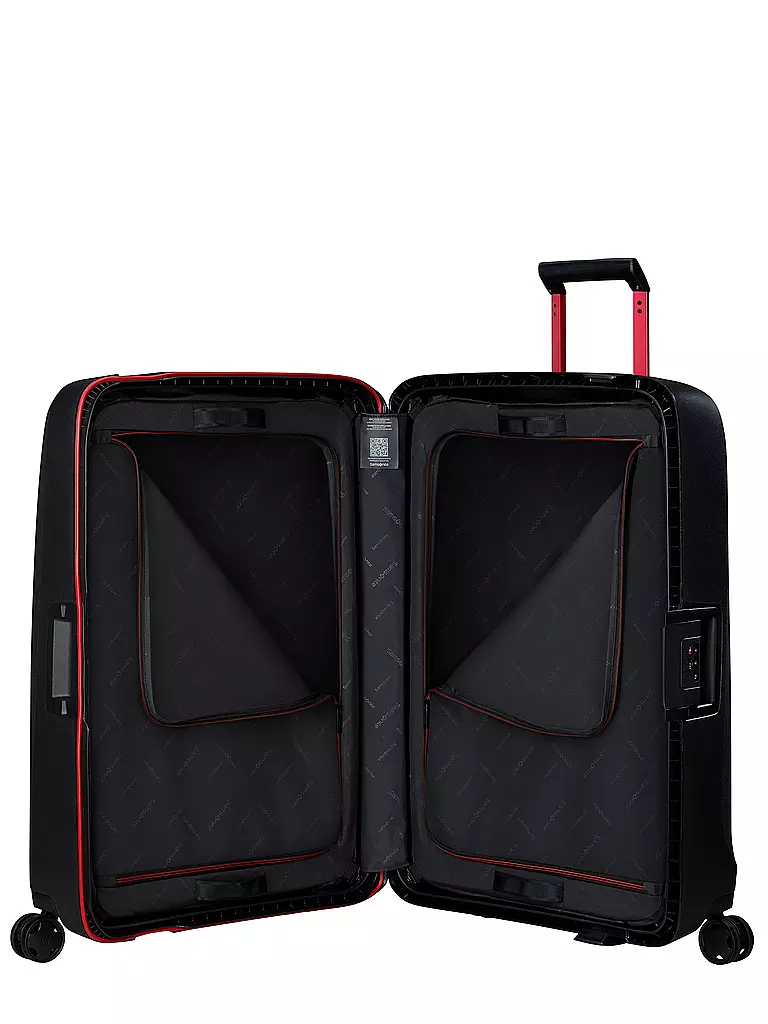 SAMSONITE Trolley ESSENS SPINNER 75cm charcoal/red schwarz